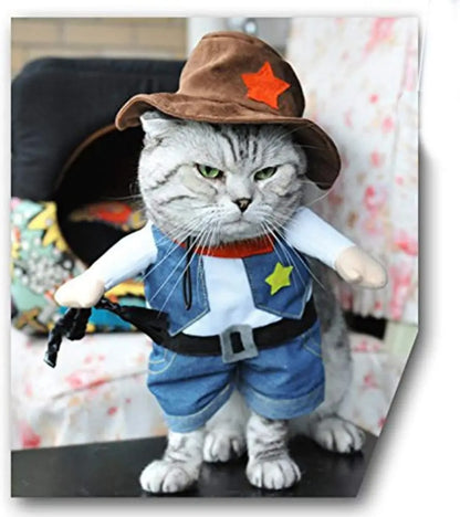 Cowboy Pet Costume - תחפושת קאובוי מצחיקה לכלבים וחתולים