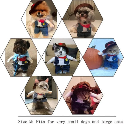 Cowboy Pet Costume - תחפושת קאובוי מצחיקה לכלבים וחתולים