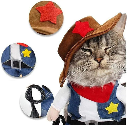 Cowboy Pet Costume - תחפושת קאובוי מצחיקה לכלבים וחתולים