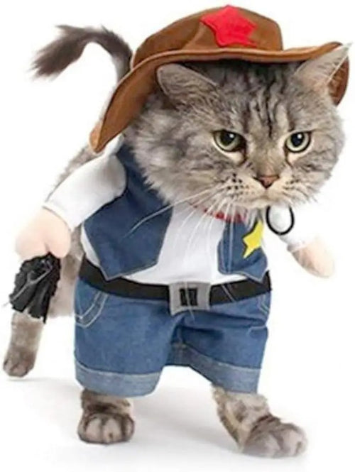 Cowboy Pet Costume - תחפושת קאובוי מצחיקה לכלבים וחתולים