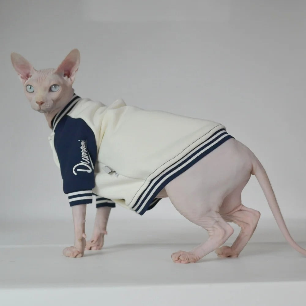 Baseball Jacket for Cats - מעיל בייסבול אופנתי לחתולים